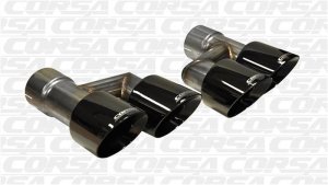 Ford Mustang Performance Exhaust - CORSA Performance - Quad Black PVD Pro-Series Tips Kit - Black - `15-`17
